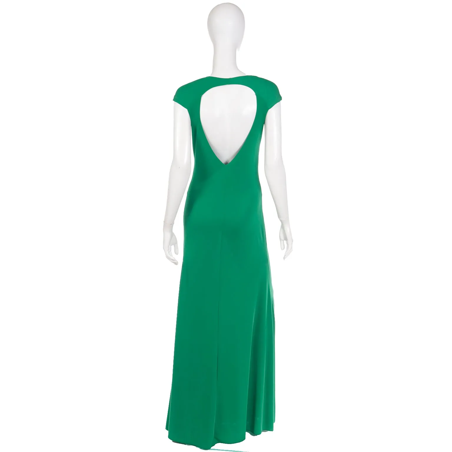2000s Roberto Cavalli Deadstock Green Evening Dress w Open Back & Tags Attached