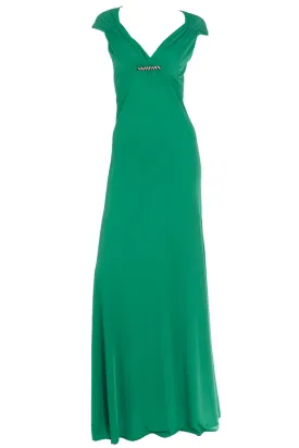 2000s Roberto Cavalli Deadstock Green Evening Dress w Open Back & Tags Attached