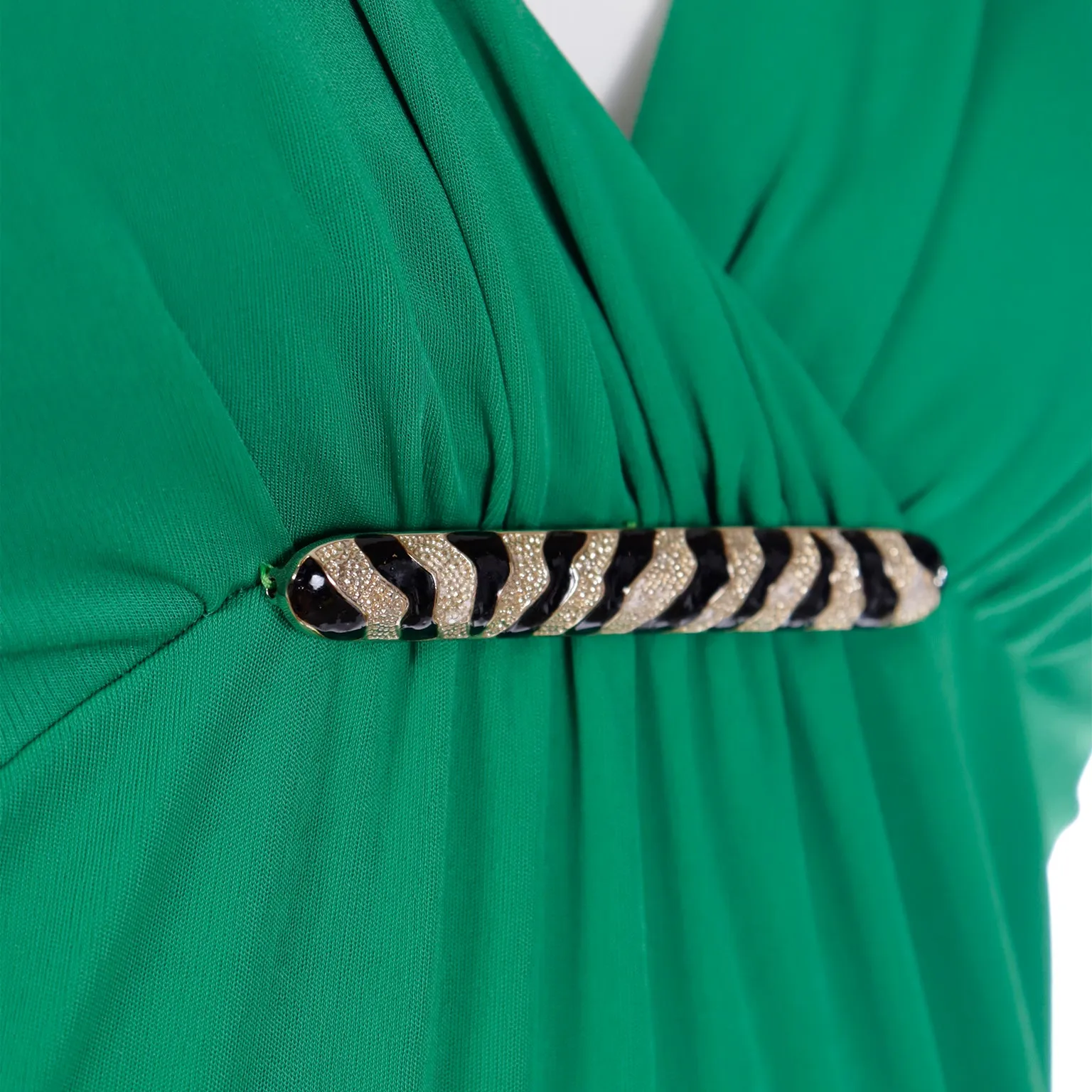 2000s Roberto Cavalli Deadstock Green Evening Dress w Open Back & Tags Attached