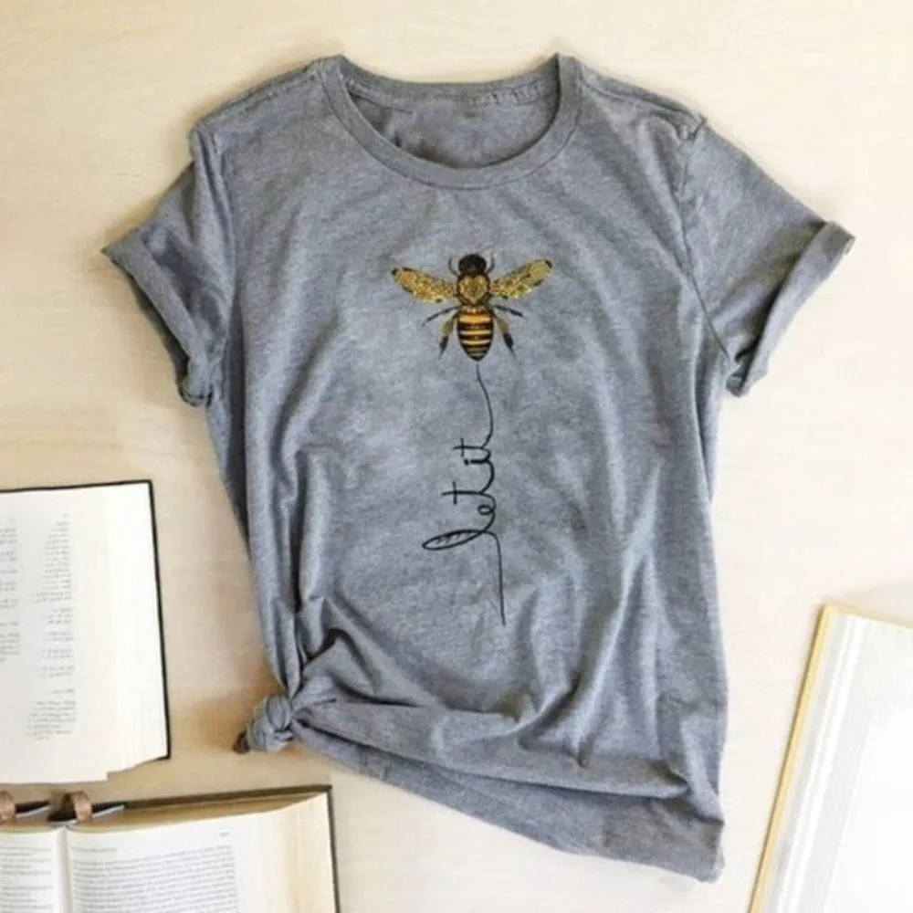 Bee Kind Aesthetics Graphic Short Sleeve Cotton Polyester T Shirt