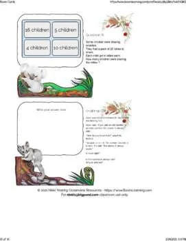 BOOM CARDS- Number Problems-MIDDLE PRIMARY- Aussie animal themed