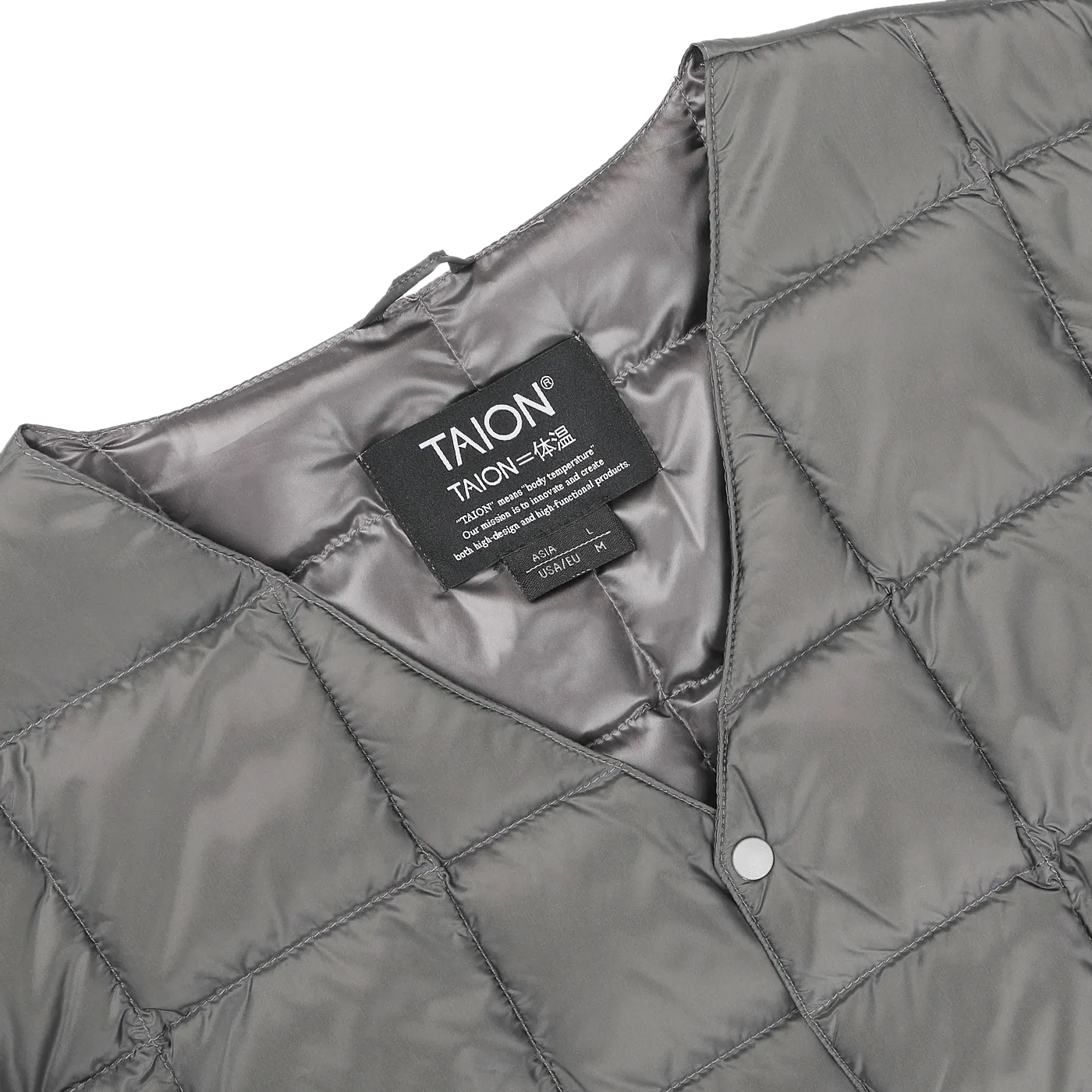 Charcoal Grey Nylon Down Padded Vest
