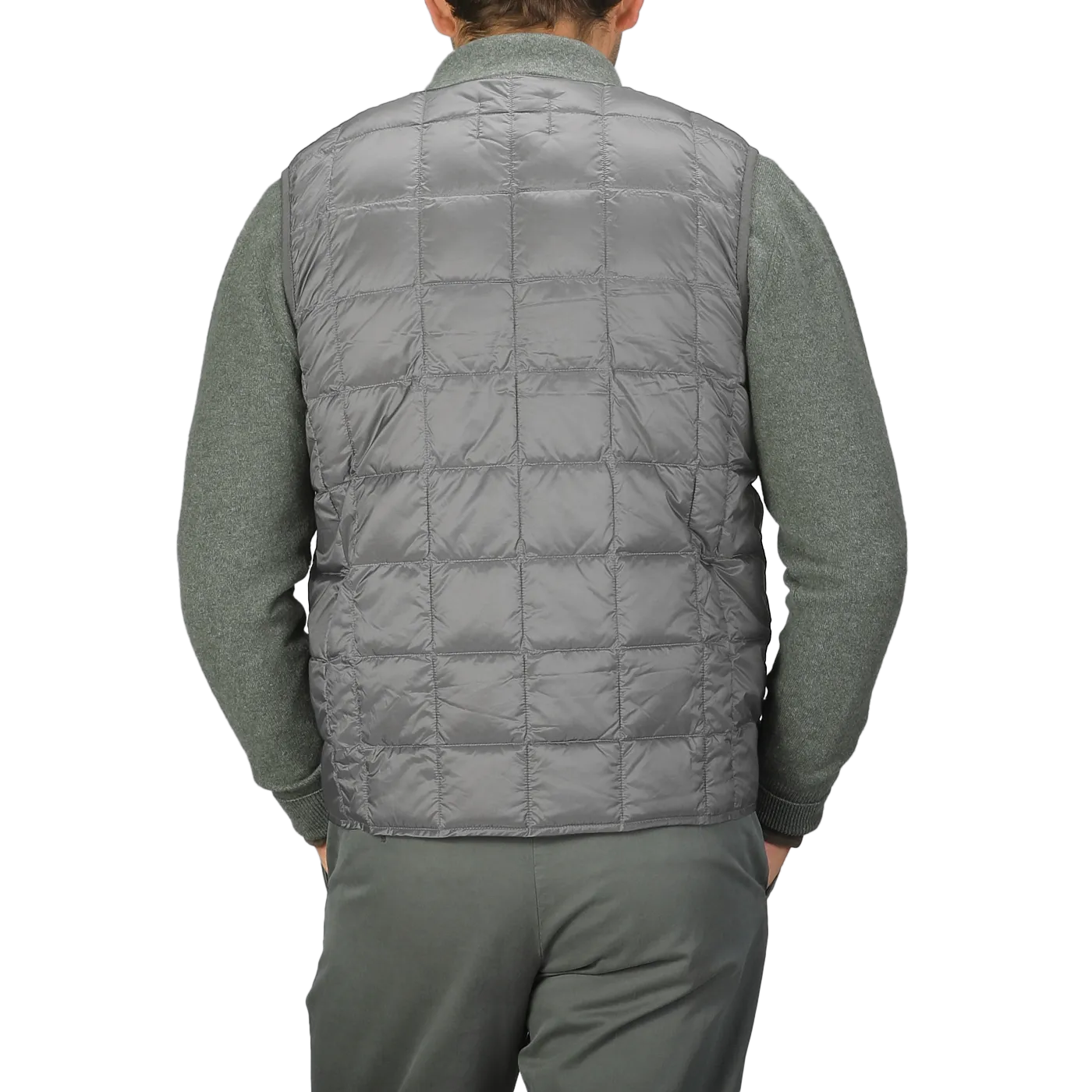 Charcoal Grey Nylon Down Padded Vest