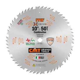 CMT Orange ITK Combination Saw Blade, 10" x T50 1FTG 4ATB with 5/8-Inch Bore (0.098" Thin Kerf)