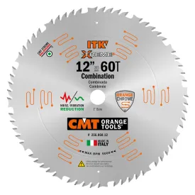 CMT Orange ITK Combination Saw Blade 12" x T60 1FTG 4ATB Grind with 1-Inch Bore (0.110" Thin Kerf)