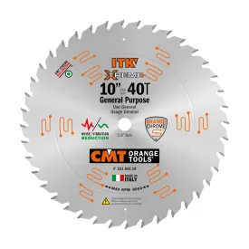 CMT Orange ITK General Purpose Saw Blade 10" x T40 ATB with 5/8-Inch Bore (0.098" Thin Kerf)