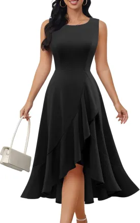 DRESSTELLS Women's Cocktail Party Formal Wedding Guest Church Dresses, Modest Graduation Prom Evening Dress