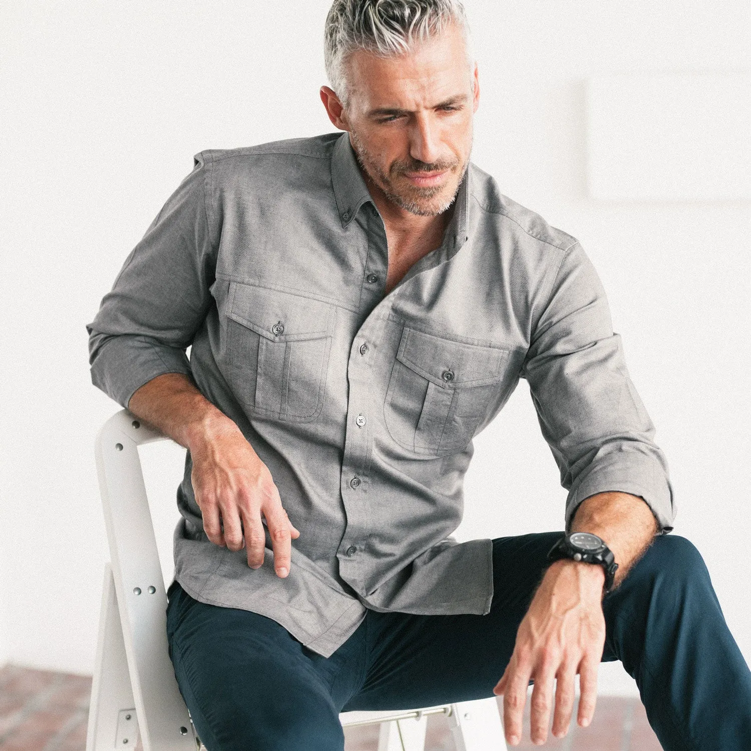 Editor Shirt – Flint Gray Oxford
