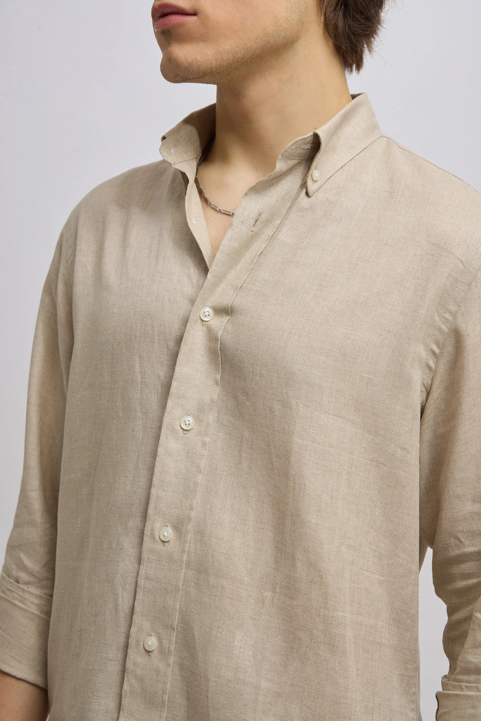Epica - Premium 100% Linen Full Sleeve Shirt - Wheat Brown