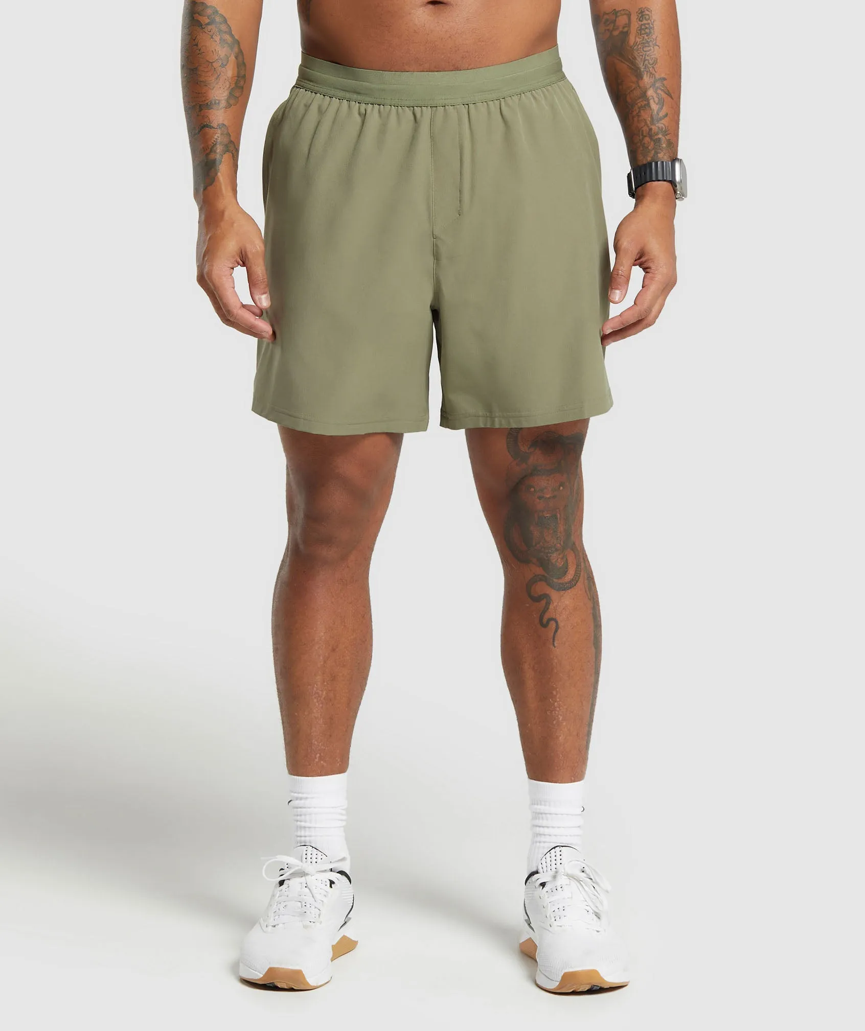Gymshark Land to Water 6" Shorts - Utility Green