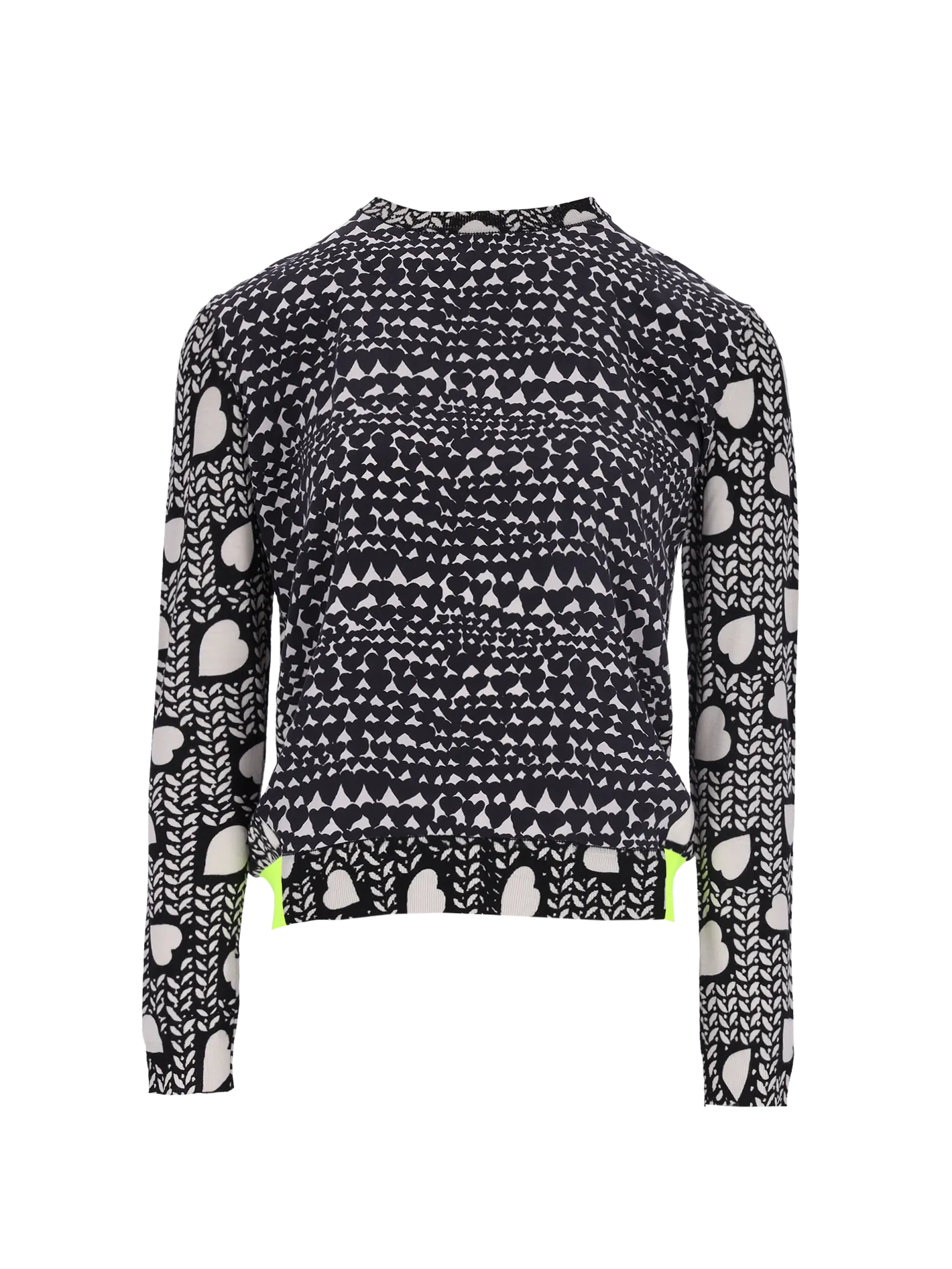 heart-print wool and silk set
