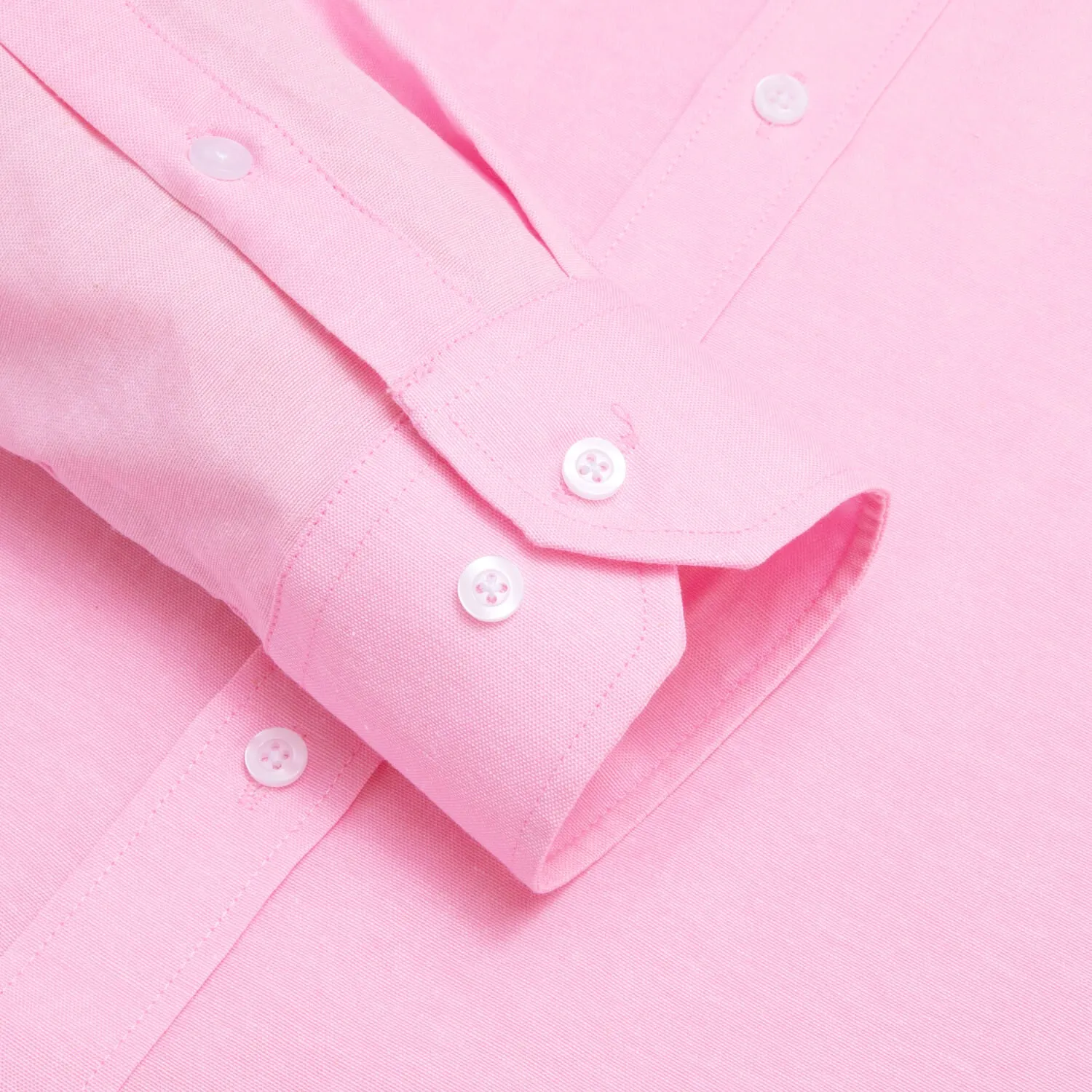 Hi-Tie Button Down Shirt Light Pink Solid Silk Men's Dress Shirt