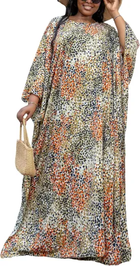 KINIKO Plus Size Kaftan Dresses for Women Caftan Bathing Suit Cover Up Casual Maxi Beach Loungewear Kimono