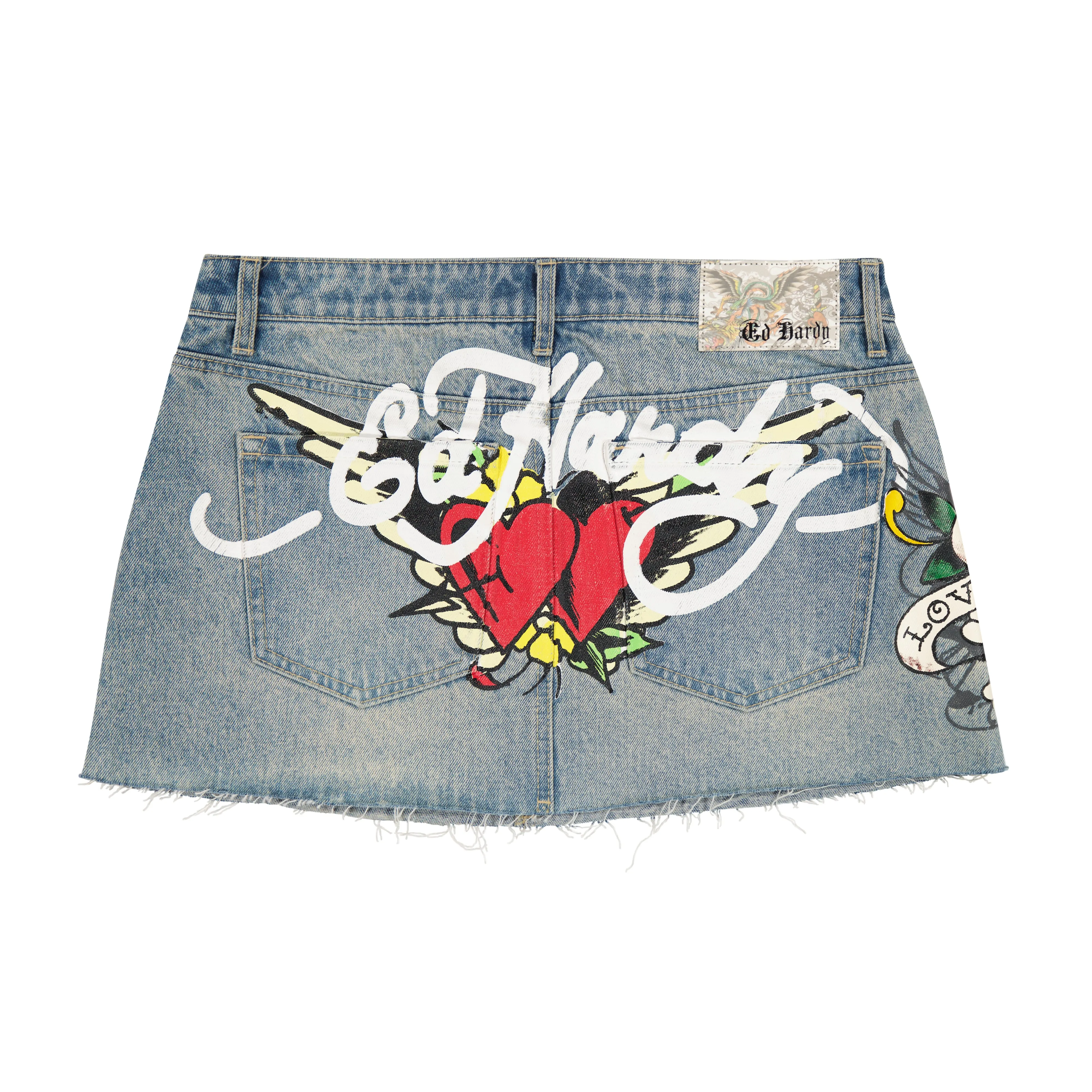 LKS Skull Denim Mini Skirt
