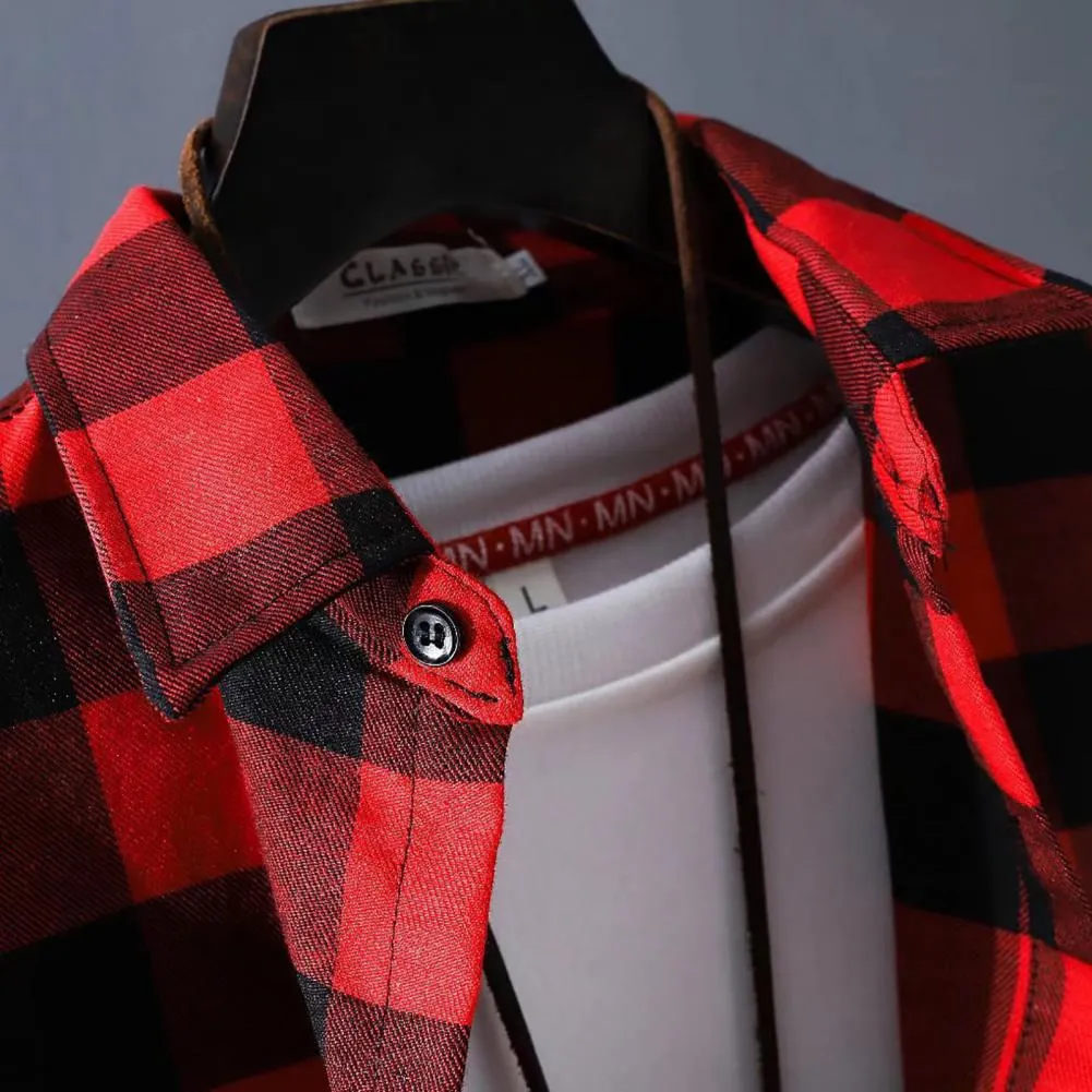 LMS Lapel Plaid Shirt