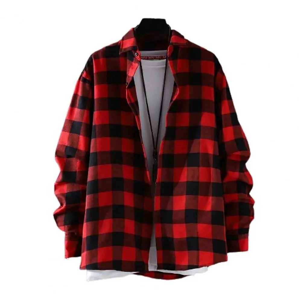 LMS Lapel Plaid Shirt