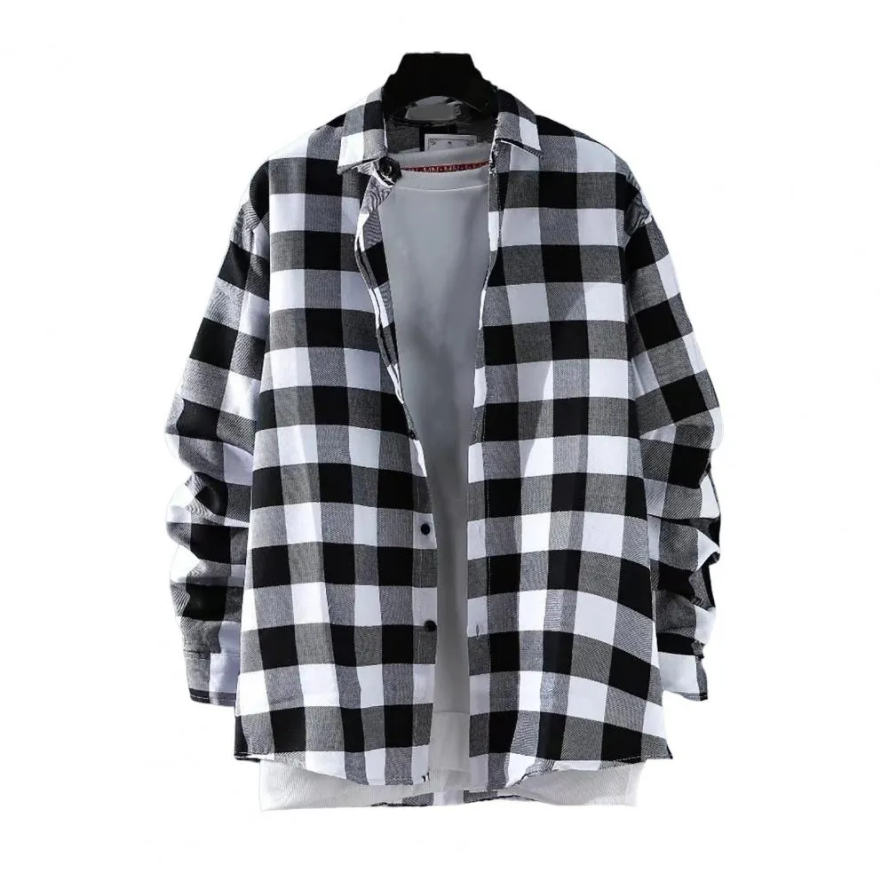 LMS Lapel Plaid Shirt