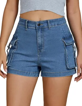 luvamia Cargo Shorts for Women Trendy High Wasited Casual Summer Stretchy Utility Cut Off Shorts with Pockets