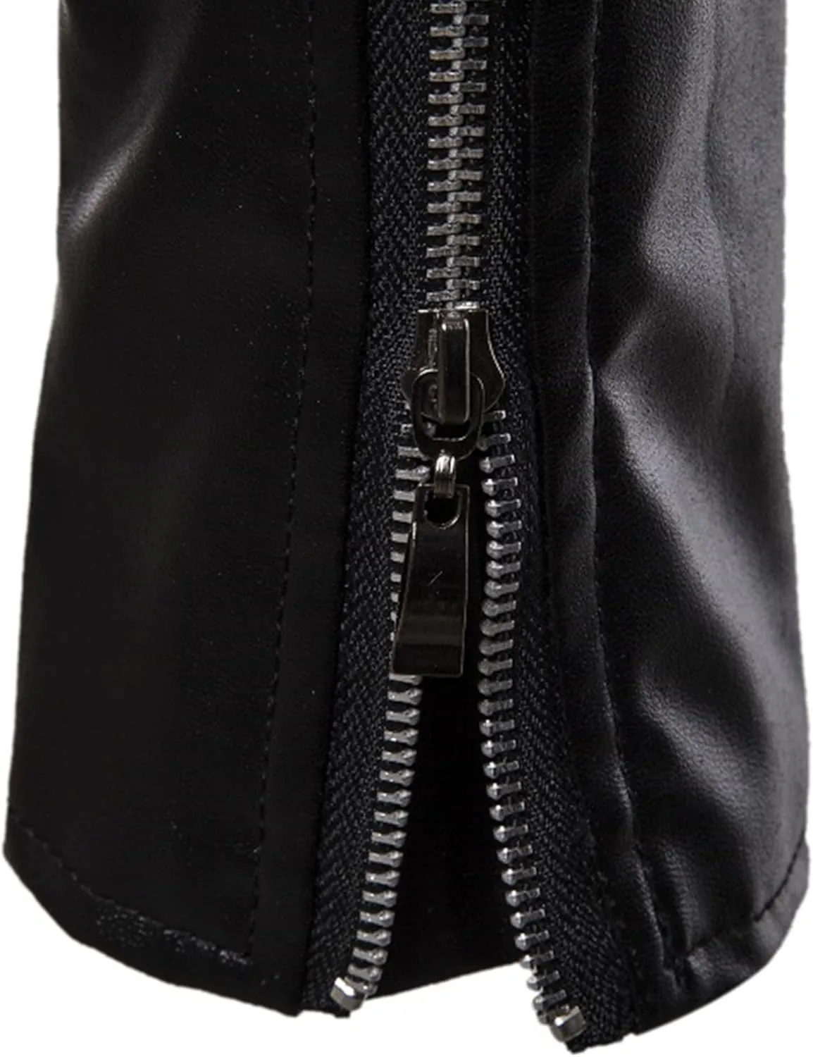 Maiyifu-GJ Men's Leather Jackets Faux Leather Motorcycle Zipper Jacket Casual Lightweight Zip-Up Biker Coat Windbreaker