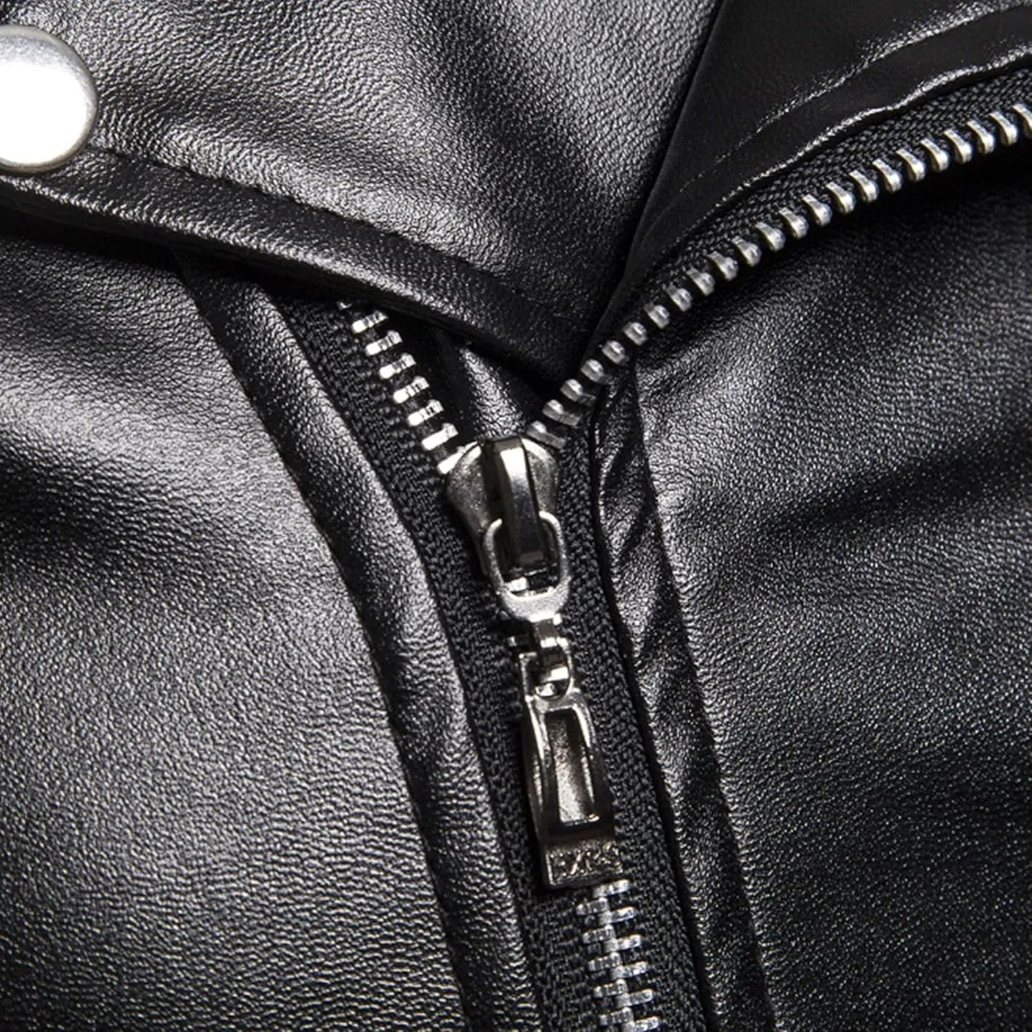 Maiyifu-GJ Men's Leather Jackets Faux Leather Motorcycle Zipper Jacket Casual Lightweight Zip-Up Biker Coat Windbreaker