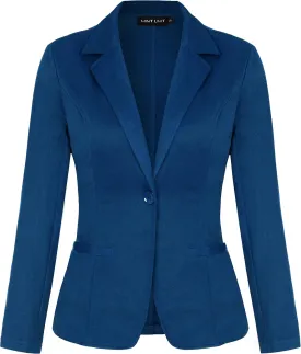 MINTLIMIT Women Long Sleeve Button Blazers Work Casual Office Notch Lapel Business Open Front Blazer Jacket with Pockets