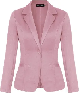 MINTLIMIT Women Long Sleeve Button Blazers Work Casual Office Notch Lapel Business Open Front Blazer Jacket with Pockets