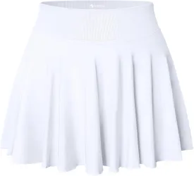OQQ Women Mini Skirts 2 in 1 Flowy Basic Versatile Stretchy Flared Casual A-line Skirt with Pockets