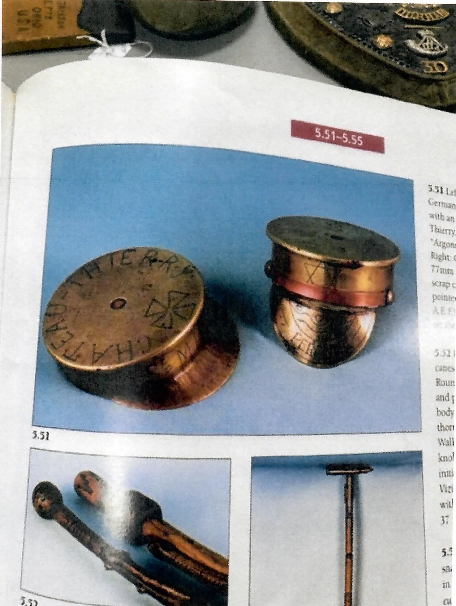 Original German WWI Trench Art Peaked Visor Cap As Featured In The Book “Trench Art, An Illustrated History” by Jane Kimball on Page 173 - “Chateau-Thierry” Engraved
