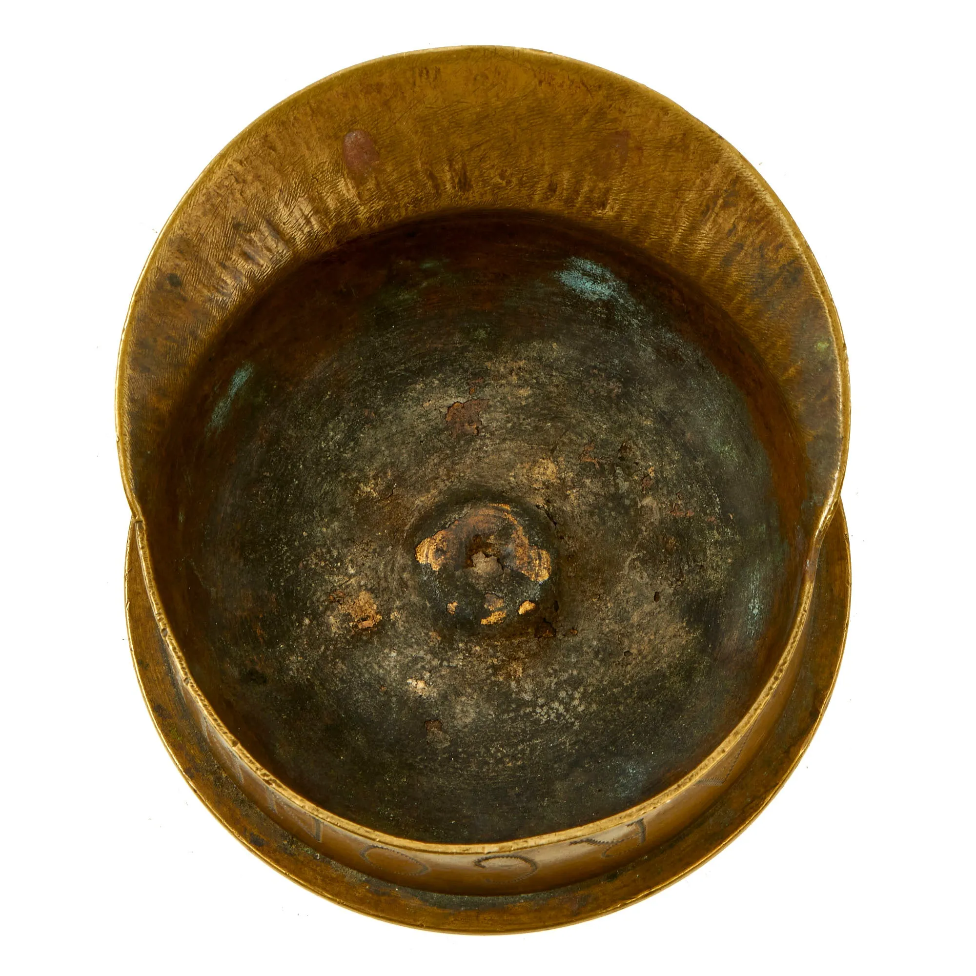 Original German WWI Trench Art Peaked Visor Cap As Featured In The Book “Trench Art, An Illustrated History” by Jane Kimball on Page 173 - “Chateau-Thierry” Engraved