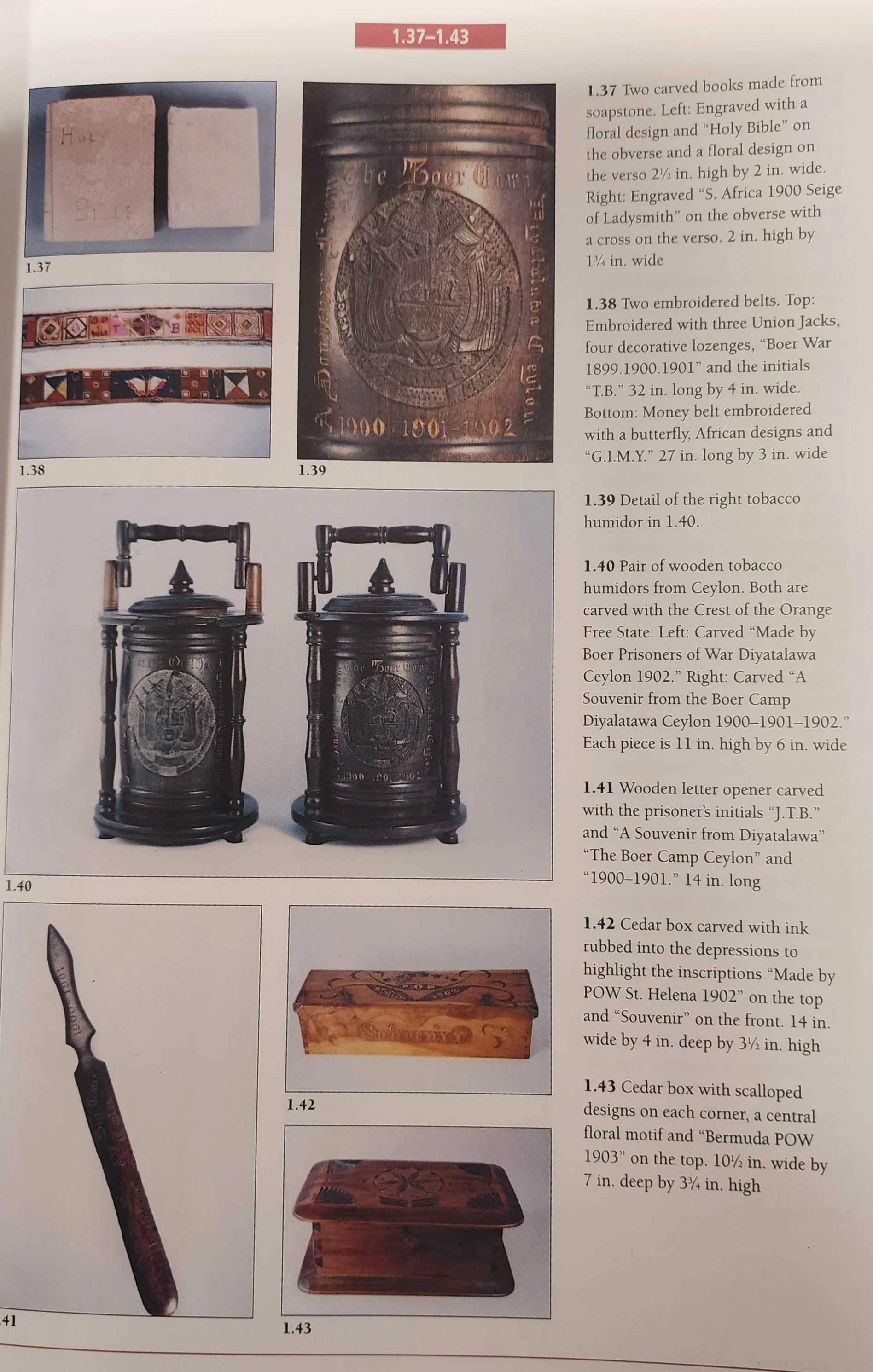 Original Prisoner of War Boer Wars Carved “Trench Art” Wooden Tobacco Humidor Barrels Carved by Boer Prisoner, Diyatalawa Ceylon Camp, As Featured In The Book “Trench Art, An Illustrated History” by Jane Kimball on Page 21 - 2 Items