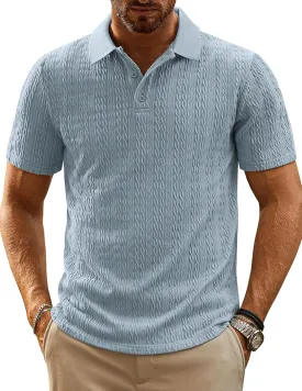 PJ PAUL JONES Mens Polo Shirts Short Sleeve Casual Collared Shirts Textured Stretchy Golf Shirts