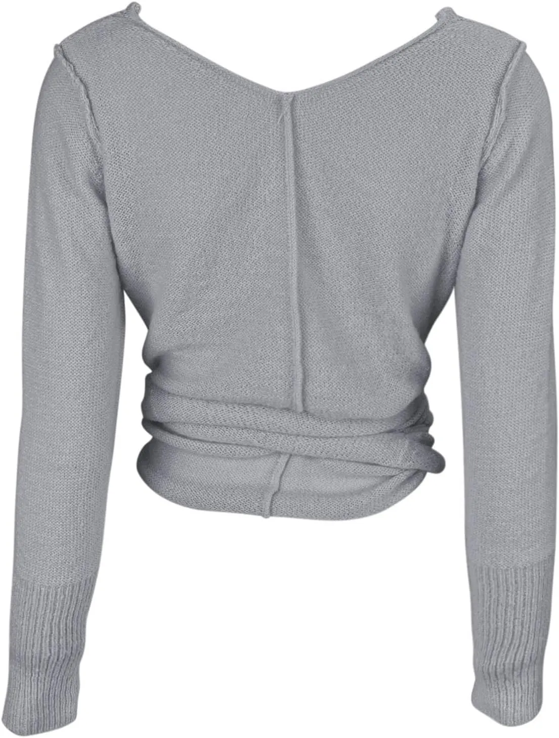 PRETTODAY Women's Wrap Knit Sweater V Neck Tie Front Long Sleeve Casual Pullover Tops