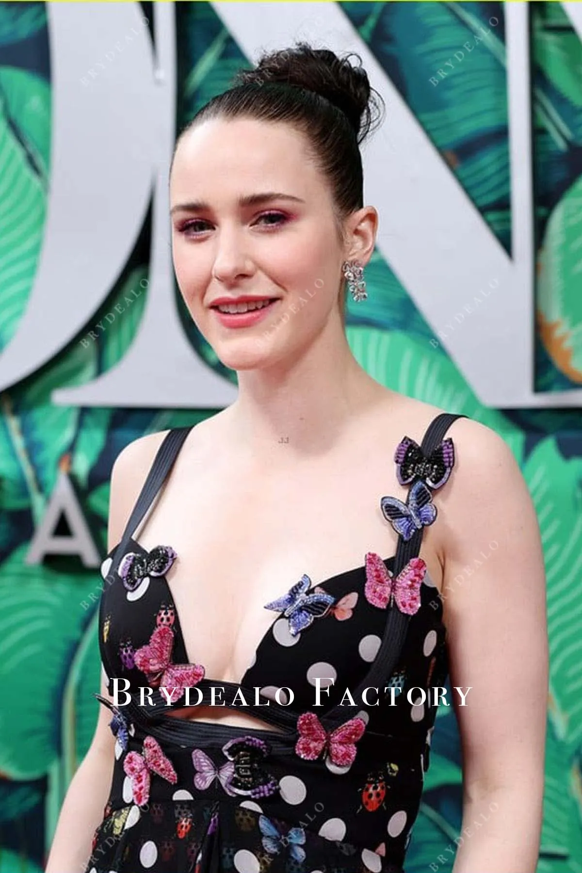 Rachel Brosnahan Black Printed Dress 2023 Tony Awards