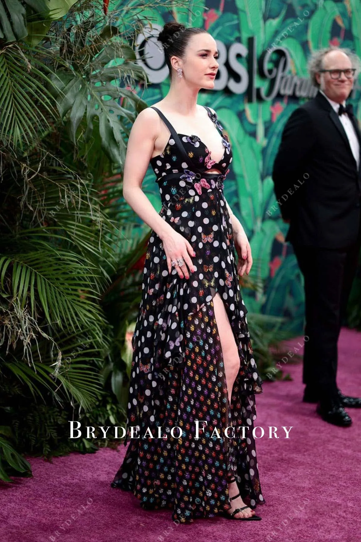 Rachel Brosnahan Black Printed Dress 2023 Tony Awards