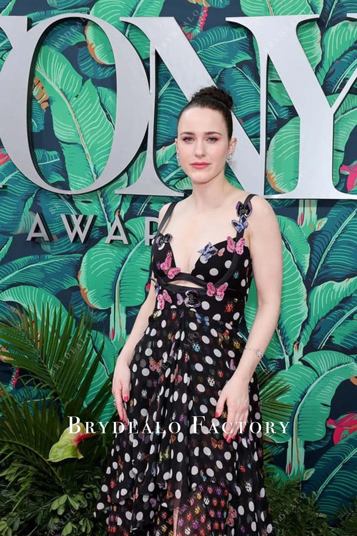 Rachel Brosnahan Black Printed Dress 2023 Tony Awards