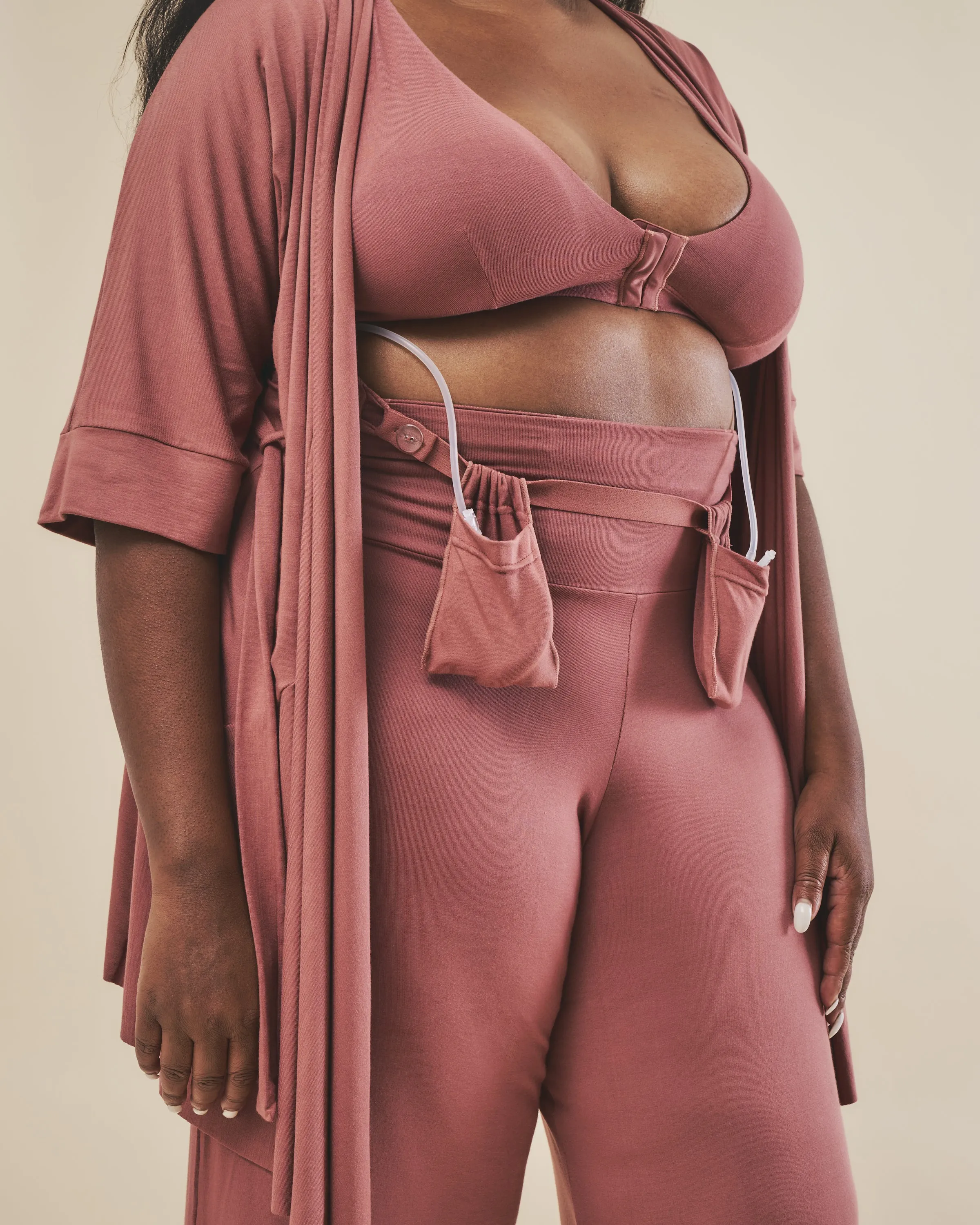 Recovery Robe with Drain Management Belt
