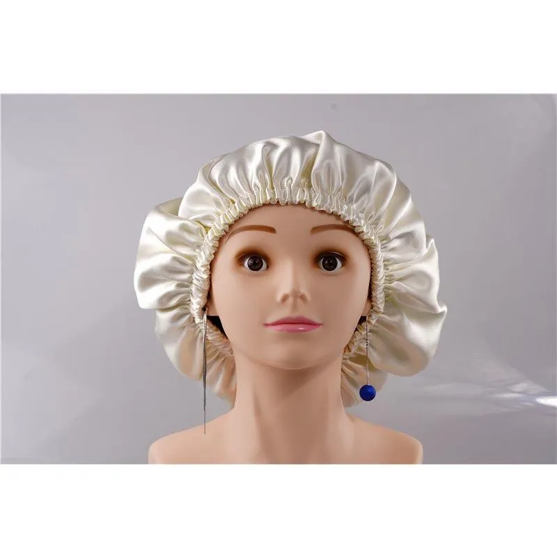 Silk Hair Bonnet - Double side no edge - Cream