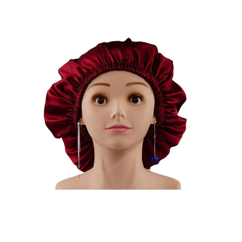 Silk Sleep Cap Wine Red - Dropshipping