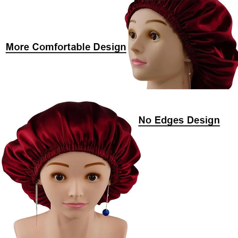 Silk Sleep Cap Wine Red - Dropshipping