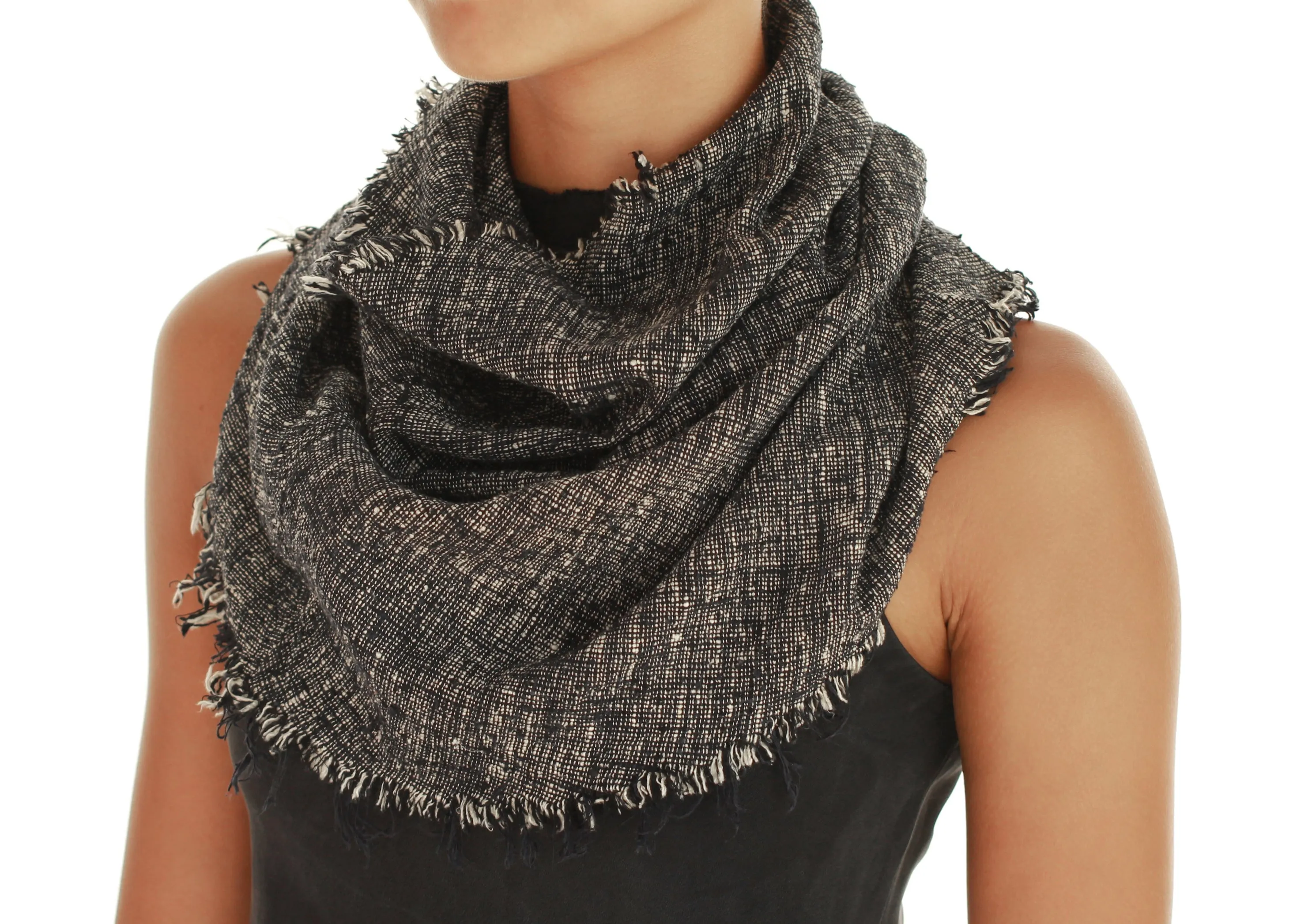Silk Wrap in Black & Natural