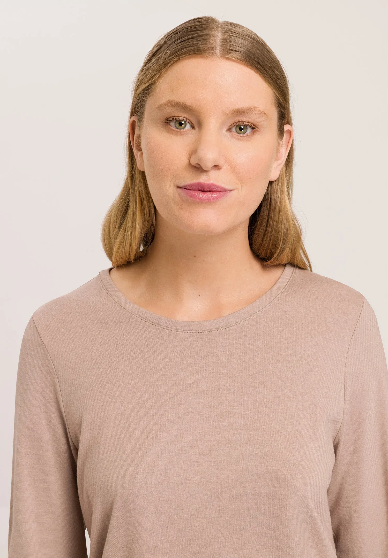 Sleep And Lounge Relaxed Round Neck Top | Mocha 77844-2819