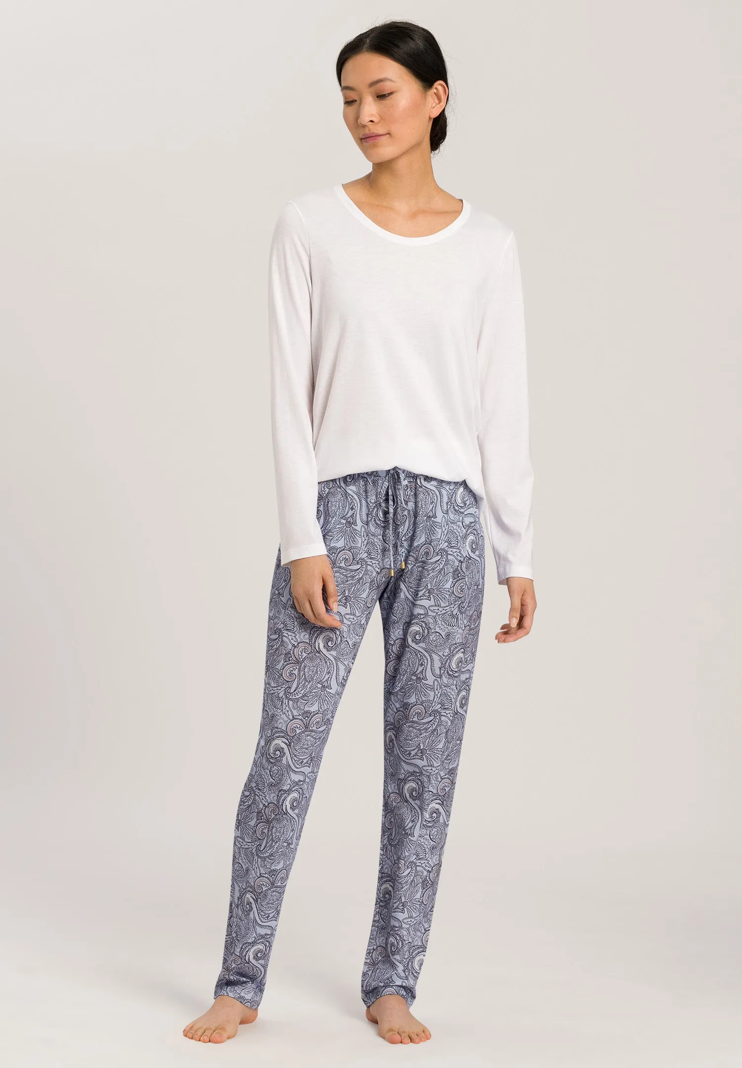 Sleep And Lounge Relaxed Round Neck Top | White 77844-101