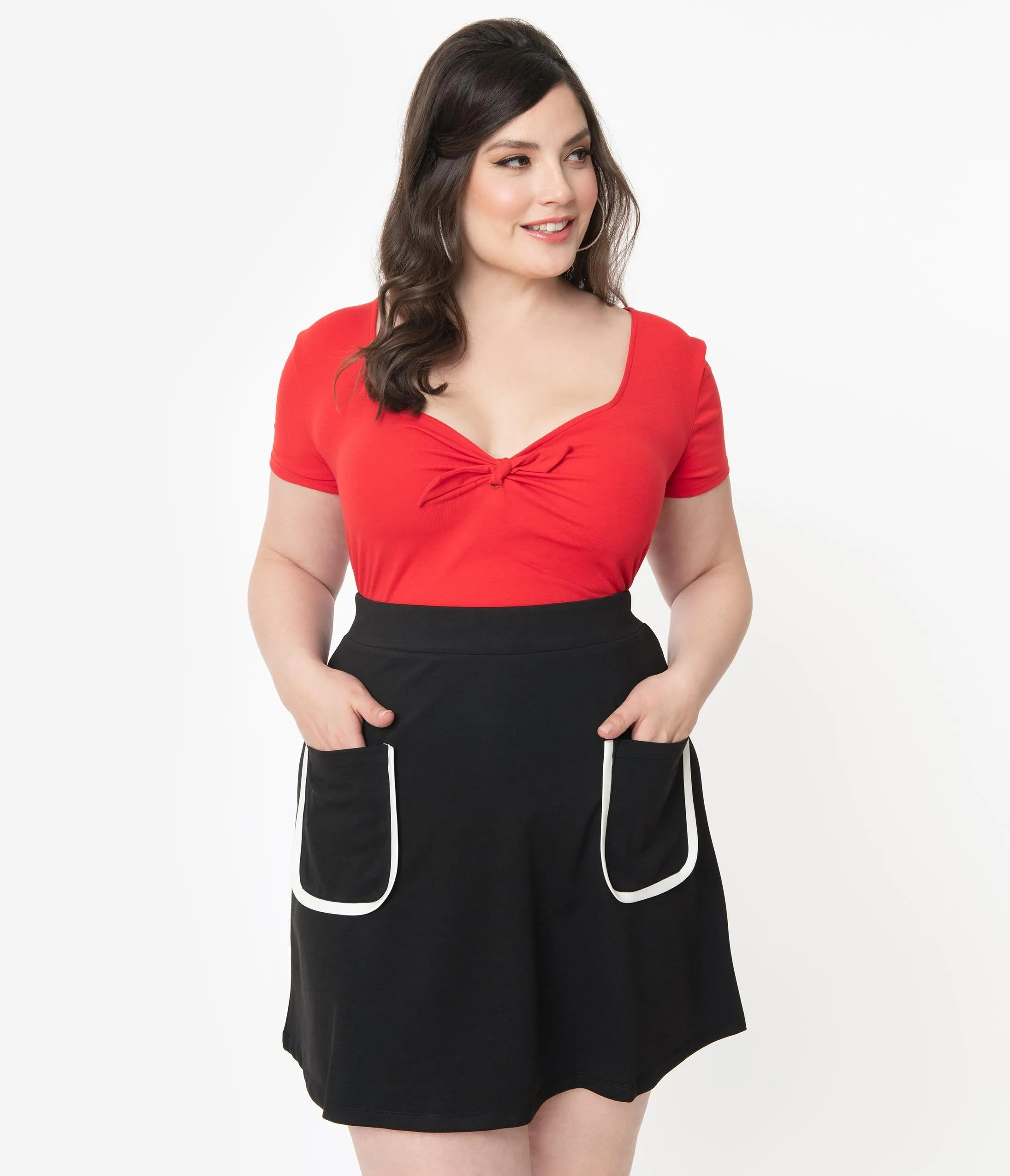 Smak Parlour Plus Size Black Mod Pocket Say It Loud Skirt