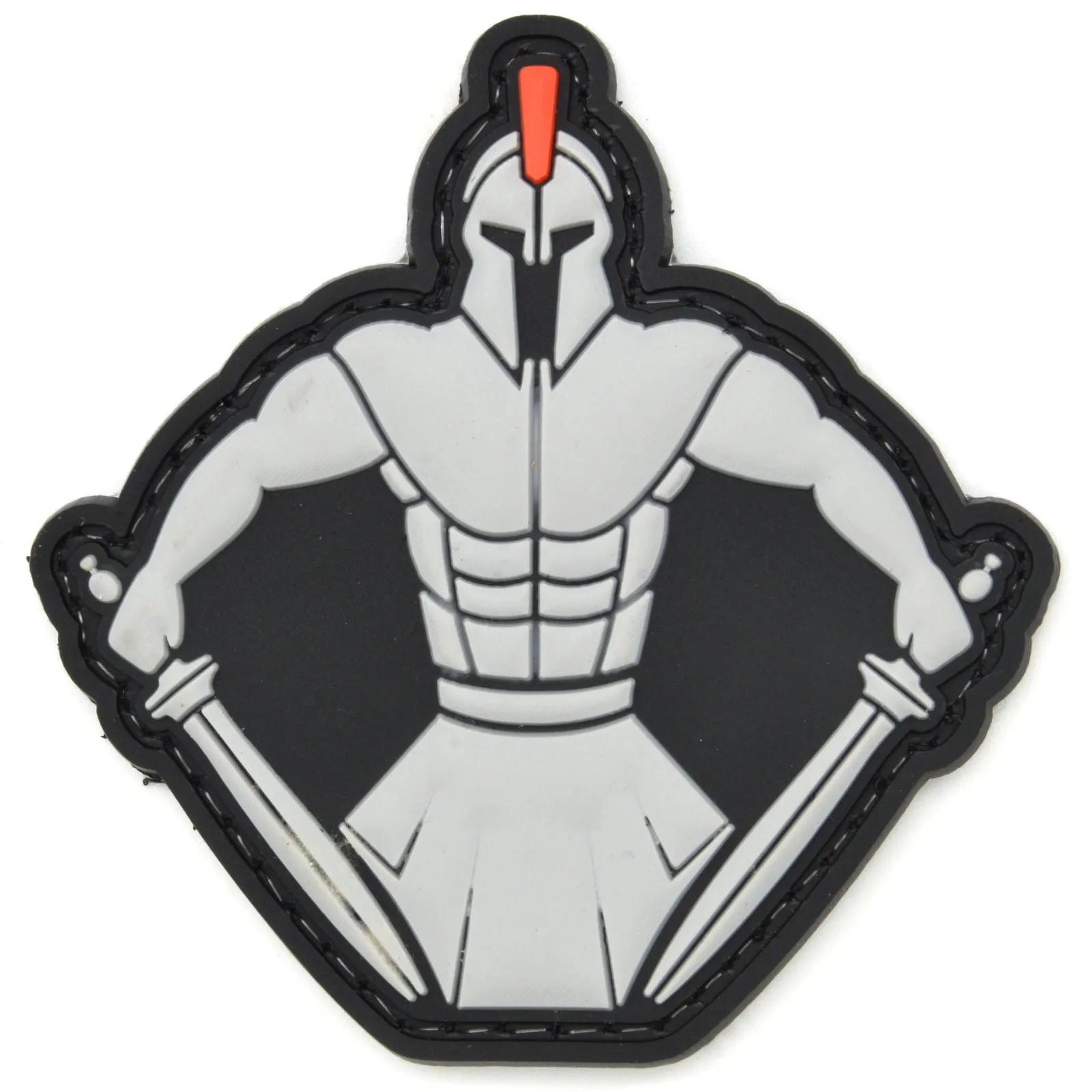 Spartan Warrior Molon Labe Patch Gray