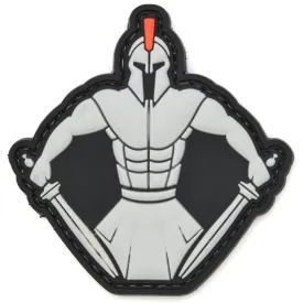 Spartan Warrior Molon Labe Patch Gray