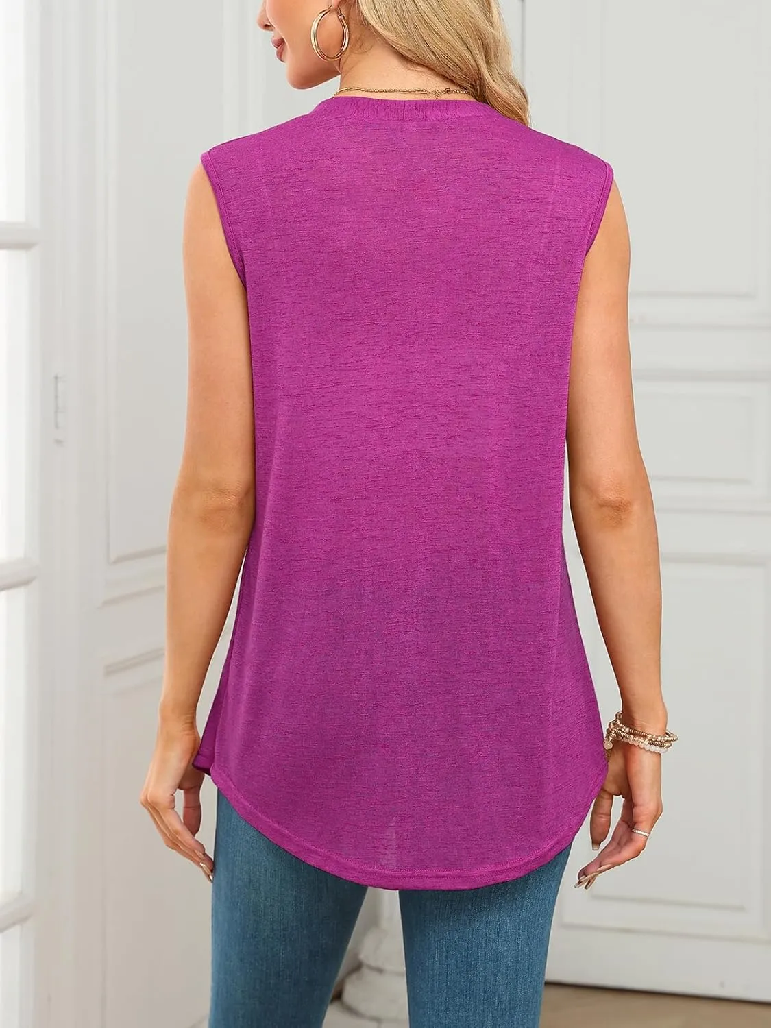 Summer Vest for Women Lightweight Fashion Casual Soft Knit Sleeveless Cardigan Curved Hem with Cozy Pockets (S-3XL)