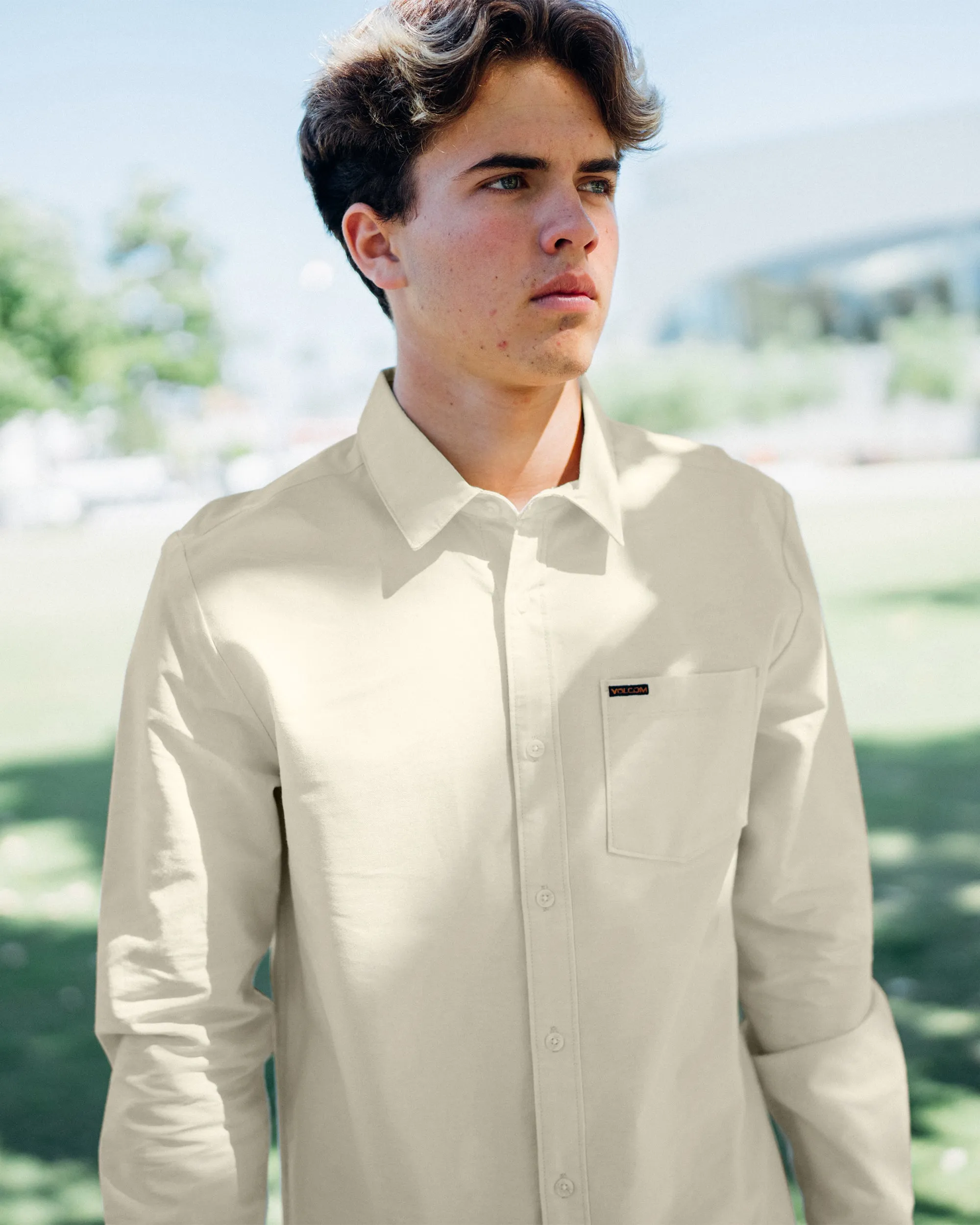 Veeco Oxford Long Sleeve Shirt - Dirty White