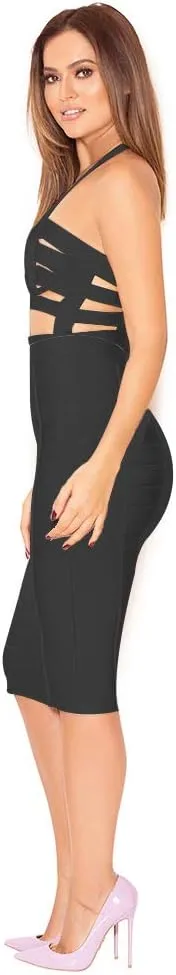 Women's High Waist Wear to Work Pencil Skirt Bandage Bodycon Midi Skirt