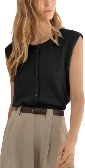 Women's Lightweight Cardigan Sleeveless Button Down Sweater Vest Casual Trendy Slim Knit Tank Tops