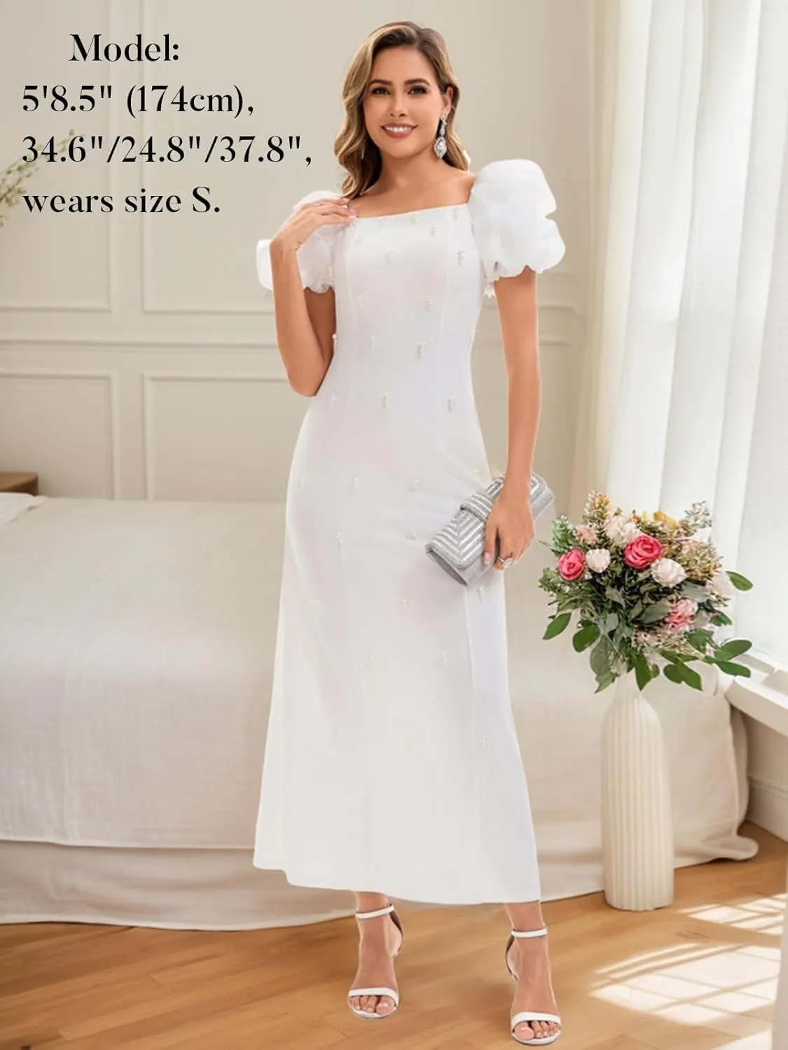 Women's Summer Club & Night Out Dresses Elegant Evening Party Cocktail Sexy Ruched Prom Wedding Guest Maxi Dress